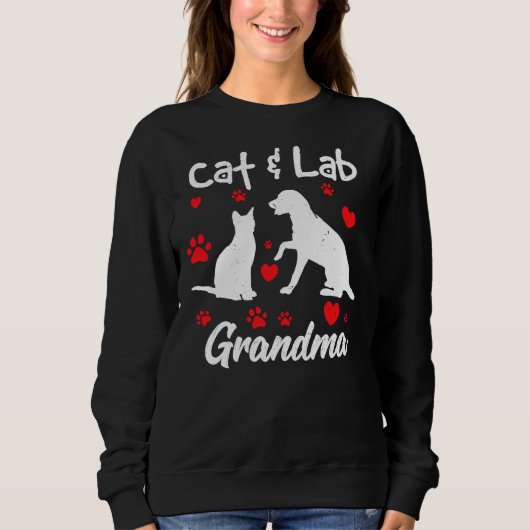 Sweatshirt Chat Labrador Retriever Grand-mère Lab Chien (Devant)