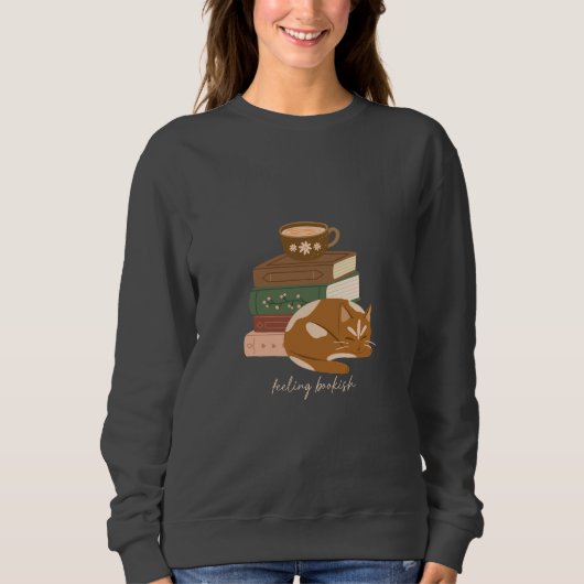 Sweatshirt Chat livresque (Devant)
