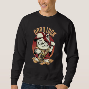 Sweatshirt Chat Lucky Maneki Neko Triste Esthétique Edgy Stre