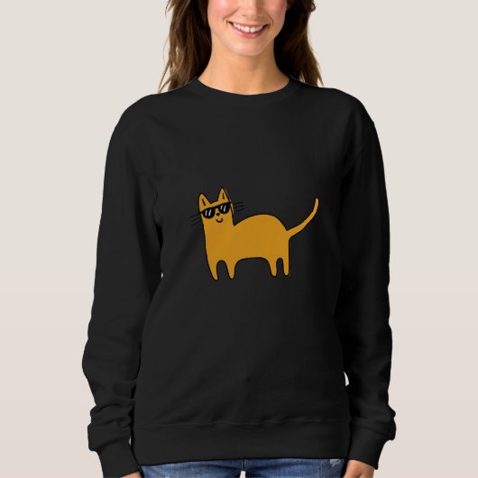 Sweatshirt Chat Lunettes de Soleil Cool (Devant)