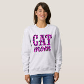 Sweatshirt Chat Maman rose (Devant entier)
