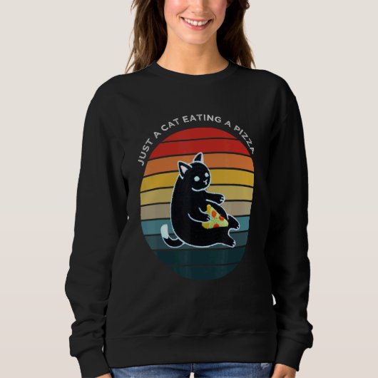Sweatshirt Chat Manger Une Pepperoni Slice Chat Love Pizza (Devant)