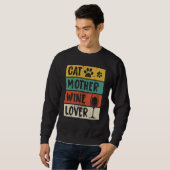 Sweatshirt Chat Mère Vin Foin Fête des mères (Devant entier)