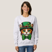 Sweatshirt Chat mignon/chaton Saint Patrick's Day (Devant entier)