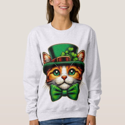 Sweatshirt Chat mignon/chaton Saint Patrick's Day (Devant)