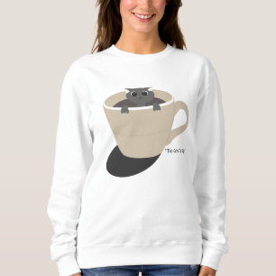 Sweatshirt chat mignon dans une tasse