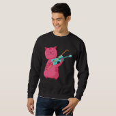 Sweatshirt Chat Mignon Jouant du Violon (Devant entier)