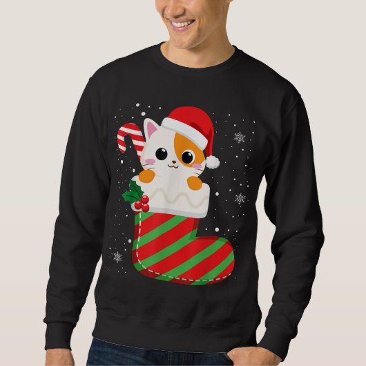 Sweatshirt Chat mignon Noël Sucre de canne Noël Noël Chatons  (Devant)