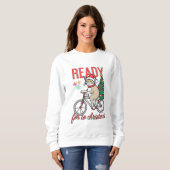 Sweatshirt chat mignon Prêt pour Noël (Devant entier)
