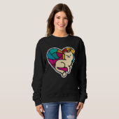 Sweatshirt Chat mignon Saint-Valentin chaton amoureux (Devant entier)