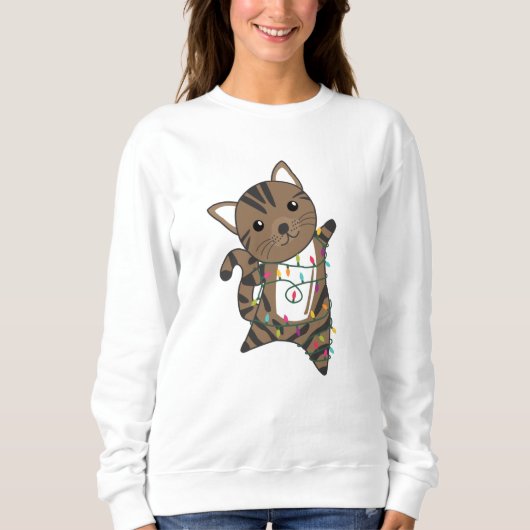 Sweatshirt Chat Noël Neige Hiver Animaux Chats (Devant)