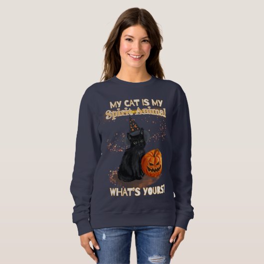 Sweatshirt Chat noir (Devant entier)