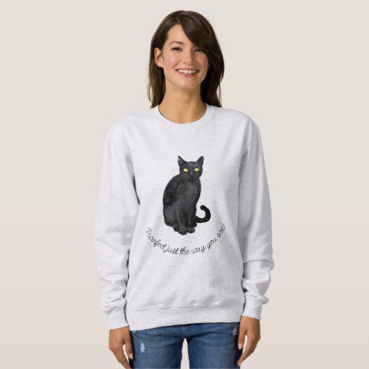 Sweatshirt chat noir (Devant entier)