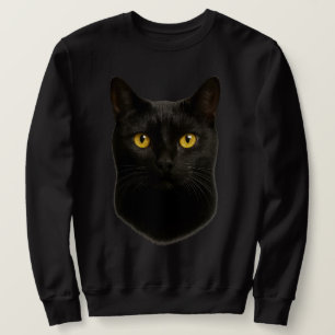 Sweatshirt Chat Noir 3D - Félin Réaliste Amateur de Chats M