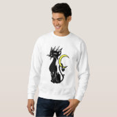 Sweatshirt Chat noir avec la lune (Devant entier)