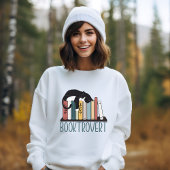 Sweatshirt Chat noir blanc dormant sur la bibliothèque