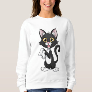 Sweatshirt Chat noir de dessin animé aux yeux jaune vif