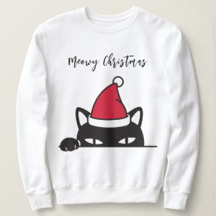 Sweatshirt Chat noir de Noël amusant