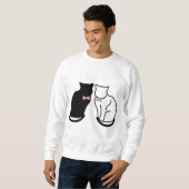 Sweatshirt Chat noir et blanc (Devant entier)