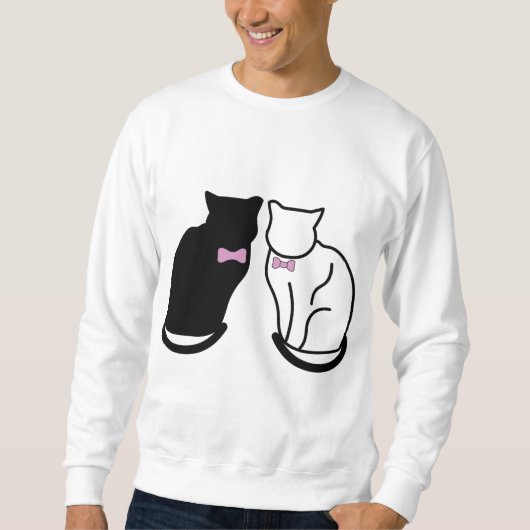 Sweatshirt Chat noir et blanc (Devant)