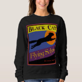 Sweatshirt Chat noir Flying School Rétro Halloween T-shirt (Devant)