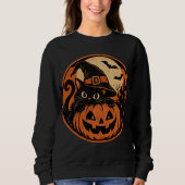Sweatshirt Chat noir Halloween (Devant)