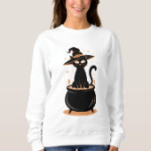 Sweatshirt Chat noir mâché à Cauldron - Halloween Magic (Devant)