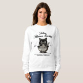 Sweatshirt Chat noir mangeant des nouilles Ramen (Devant entier)