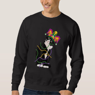 Sweatshirt Chat Noir Meow Mardi Gras Masque Fleur De Lis Chat