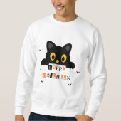Sweatshirt Chat noir mignon Halloween (Devant)