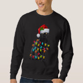 Sweatshirt Chat Noir Noël Lumière Père Noël Chat Chat Noël 1 (Devant)
