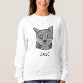 Sweatshirt Chat noir Personnalisé Pet Lover (Devant)