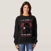 Sweatshirt Chat Noir Petit Verre De Vin (Devant entier)