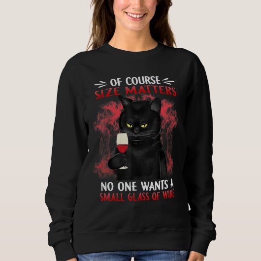 Sweatshirt Chat Noir Petit Verre De Vin (Devant)