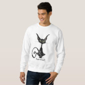 Sweatshirt Chat noir superstitieux pour les gars (Devant entier)
