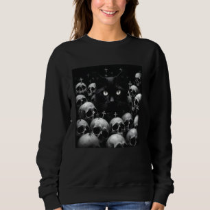 Sweatshirt Chat Occulte Satanique Goth Grunge Black Metal Cro