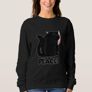 Sweatshirt Chat Paix Chat Meurtrier Avec Couteau 1