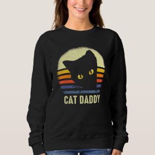 Sweatshirt Chat Papa Hommes Vintage Rétro Chats noirs Papa Pè