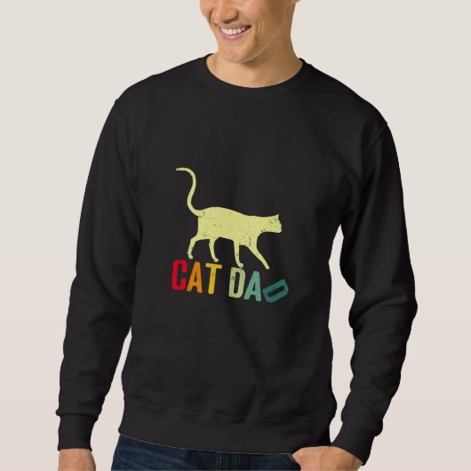 Sweatshirt Chat papa Style Vintage Chat (Devant)