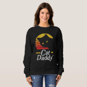 Sweatshirt Chat Papa Vintage 80 Chat Retro Distressed (Devant entier)