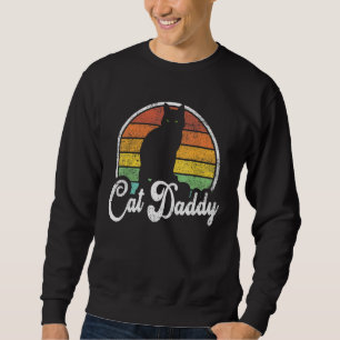 Sweatshirt Chat Papa Vintage 80 Style Chat Rétro Disques