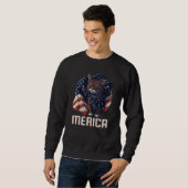 Sweatshirt Chat patriotique américain 4 juillet Drapeau améri (Devant entier)