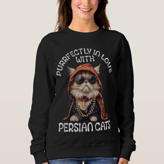 Sweatshirt Chat persan ACTUELLEMENT AMOUREUX AVEC DES CHATS P (Devant)