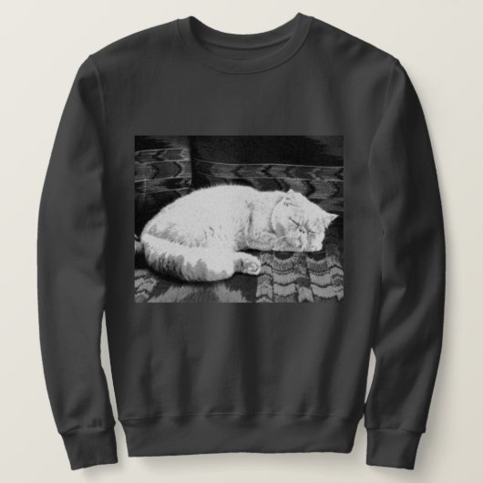 Sweatshirt Chat perse blanc couché (Design devant)