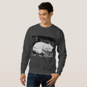 Sweatshirt Chat perse blanc couché (Devant entier)