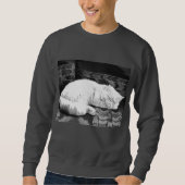 Sweatshirt Chat perse blanc couché (Devant)