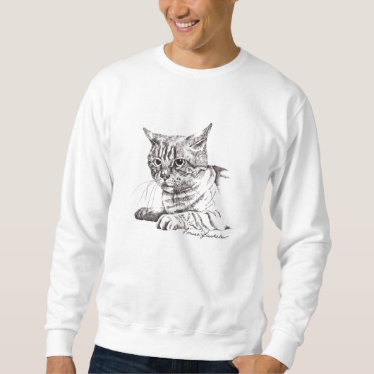 Sweatshirt Chat, perturbé (Devant)