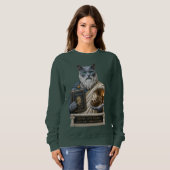Sweatshirt Chat Platoon Bleu Russe (Devant entier)