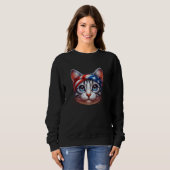 Sweatshirt Chat portant Drapeau Musique Exercice Chat (Devant entier)