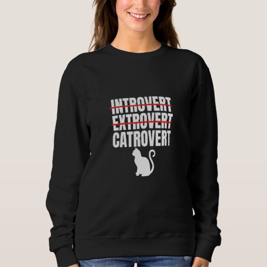 Sweatshirt Chat Propriétaires de chat Introverti Extraverti C (Devant)